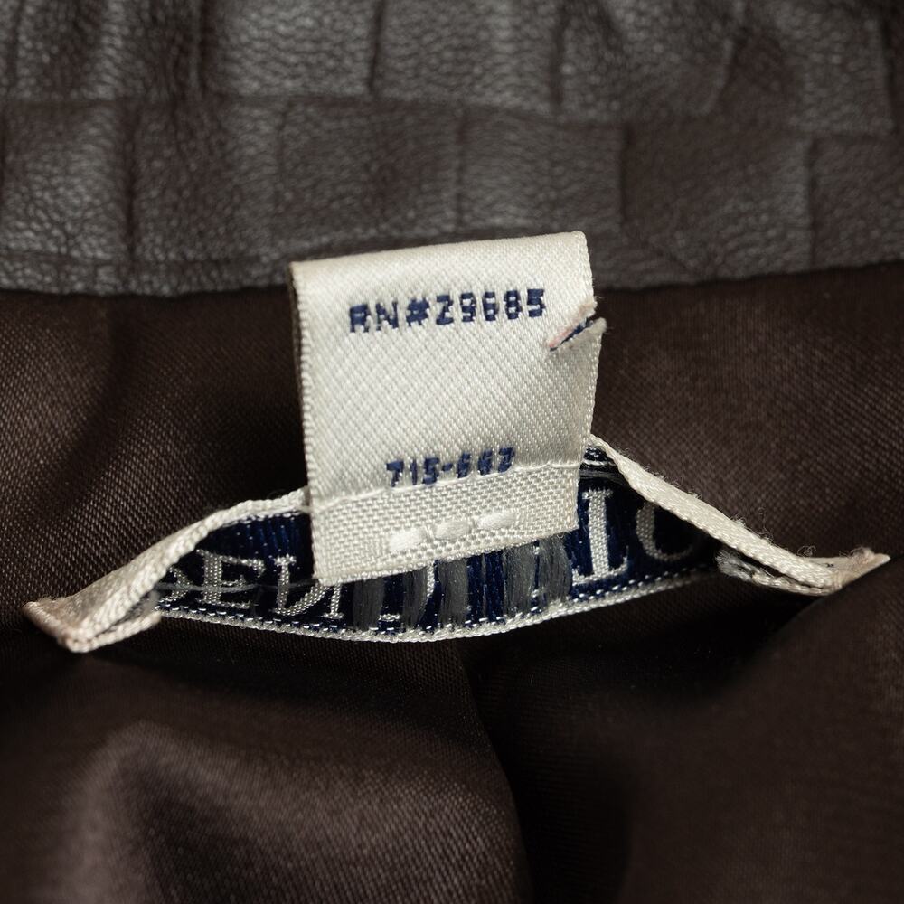 Rare Vintage Pendleton Petites Y2K Brown Crocodile Embossed Leather Jacket - L - Picture 10 of 12